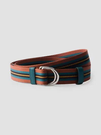 Prada Men's Woven Nylon Belt In Orange
