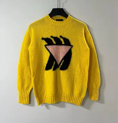 Pre-owned Prada Men's Yellow Knit Sweater - Dmc (size Medium)