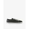 Prada Aged-effect Leather Sneakers In Black