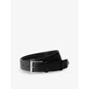 Prada Mens Black Brand-plaque Leather Belt