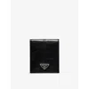 Prada Mens Black Brand-plaque Leather Wallet