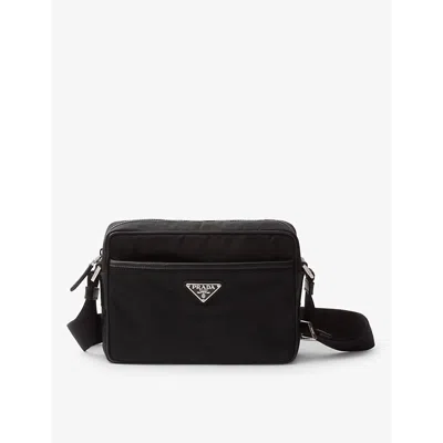 PRADA MENS BLACK BRAND-PLAQUE RE-NYLON SHOULDER BAG