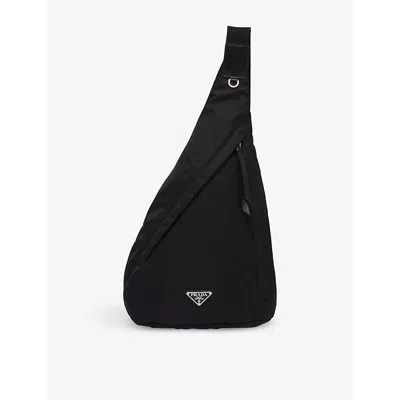Prada Mens Black Hybrid Re-nylon And Leather Backpack