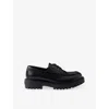 Prada Laced Leather Loafers In Black