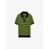 Prada Terry Cotton Striped Polo Shirt In Black