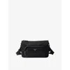 Prada Nylon And Leather Shoulder Bag In Black