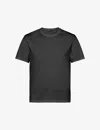 Prada Mens Black Logo-embroidered Slim-fit Stretch-cotton T-shirt