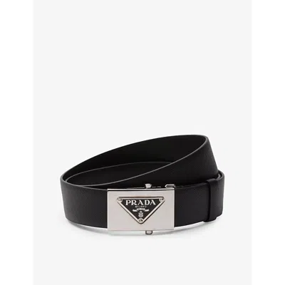 Prada Woven Nylon Belt In F0002 Nero