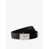 Prada Mens Black Logo-plaque Cotton Tape Belt