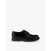 Prada Mens Black Lug-sole Leather Derby Shoes Eur 45 / 11 Uk In Black