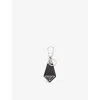 Prada Saffiano Leather Keychain In Black