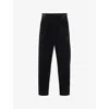 Prada Mens Black Pinwale Triangle-plaque Corduroy Cotton Trousers