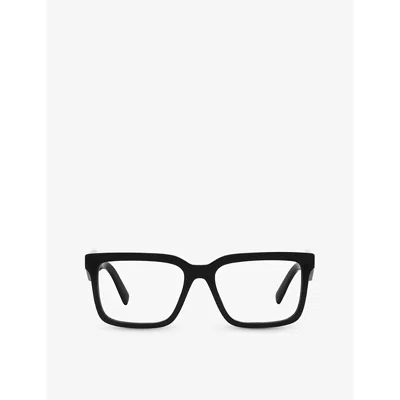 Prada Mens Black Pr 10yv Rectangle-frame Acetate Eyeglasses