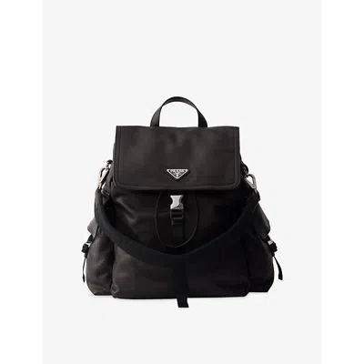 Prada Mens Black  Explore Leather Backpack
