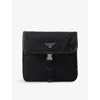 Prada Mens Black Re-nylon And Saffiano Leather Shoulder Bag In Black