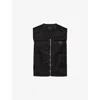 Prada Mens Black Re-nylon Brand-plaque Nylon Vest
