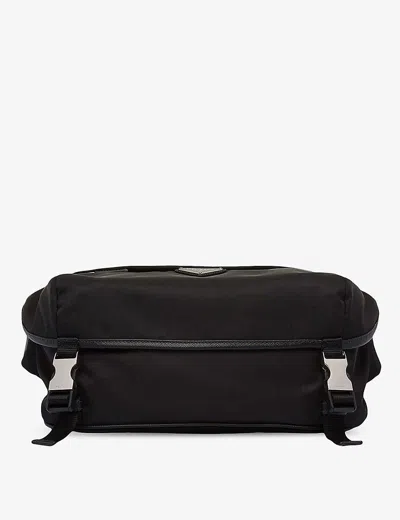 Prada Mens Black Re-nylon Leather And Nylon Shoulder Bag