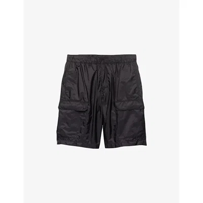 Prada Mens Black Re Nylon Patch-pocket Swim Shorts