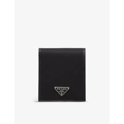 PRADA MENS BLACK RE-NYLON NYLON AND LEATHER WALLET