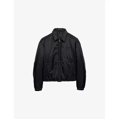 Prada Mens Black Re-nylon Triangle-logo Woven Jacket Xs