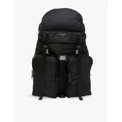 Prada Mens Black Re Nylon Woven Backpack