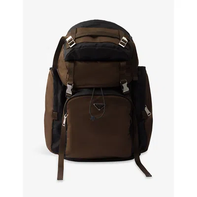 Prada Mens Black Re-nylon Woven Backpack
