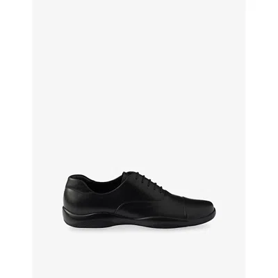 Prada Mens Black Toblach Leather Loafers