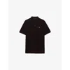 Prada Men's Slim Pique Knit Logo Polo In Brown