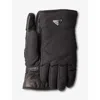 Prada Mens Black Logo-patch Corduroy Gloves
