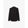 Prada Mens Black Triangle-logo Long-sleeve Cotton Shirt In Black