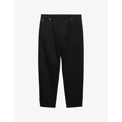 PRADA MENS PRADA TRIANGLE-LOGO TAPERED-LEG RELAXED COTTON TROUSERS