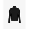 Prada Stretch Nylon Turtleneck Long Sleeves Top In Black