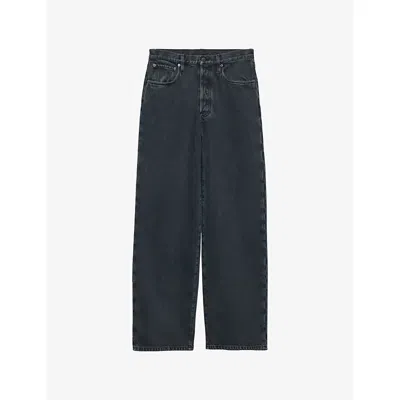 Prada Mens Black Vintage-wash Regular Denim Jeans