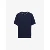 Prada Crewneck T-shirt In Silk Blend In Blue
