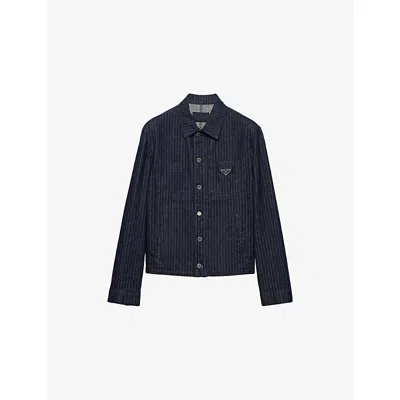 Prada Mens  Chevron Denim Blouson Jacket