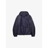 Prada Padded Jacket With Collared Design And Front Pocket In Blue