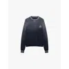 Prada Logo-embroidered Cotton Sweatshirt In Blue