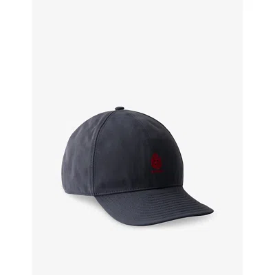 Prada Mens Blue Old Gabardine Cotton Baseball Cap Xxl