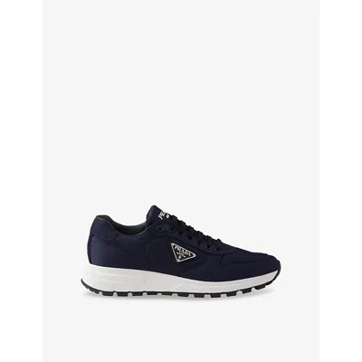 Prada Mens Blue Prax 01 Re-nylon Logo-plaque Nylon Low-top Sneakers Eur 41 / 7 Uk