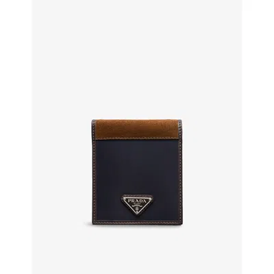 Prada Mens  Re-nylon And Leather Wallet