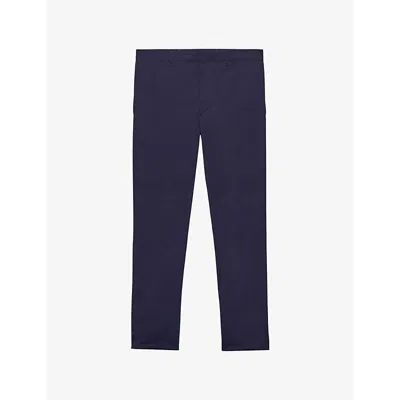 Prada Mens Blue Slim-fit Stretch-poplin Trousers