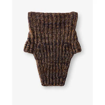 Prada Mens Blue Wool And Cashmere Dickey In Brown