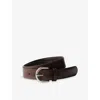 Prada Mens Brown Antiqued Leather Belt In Brown