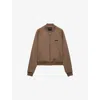 Prada Mens Brown Brand-patch Stretch-woven Bomber Jacket Xl In Brown