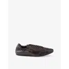 Prada Collapse Leather Sneakers In Black