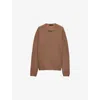 Prada Mens Brown Crewneck Regular-fit Cashmere Jumper