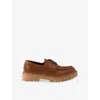 Prada Chunky Sole Lace-up Loafers With Round Toe In Brown