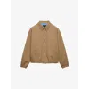 Prada Men's Poplin Chest Logo Full-zip Shirt Jacket In Brown