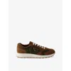Prada Suede-panelled Low-top Sneakers In Brown