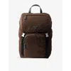 Prada Mens Brown Re-nylon Large Recycled-nylon And Leather Backpack
